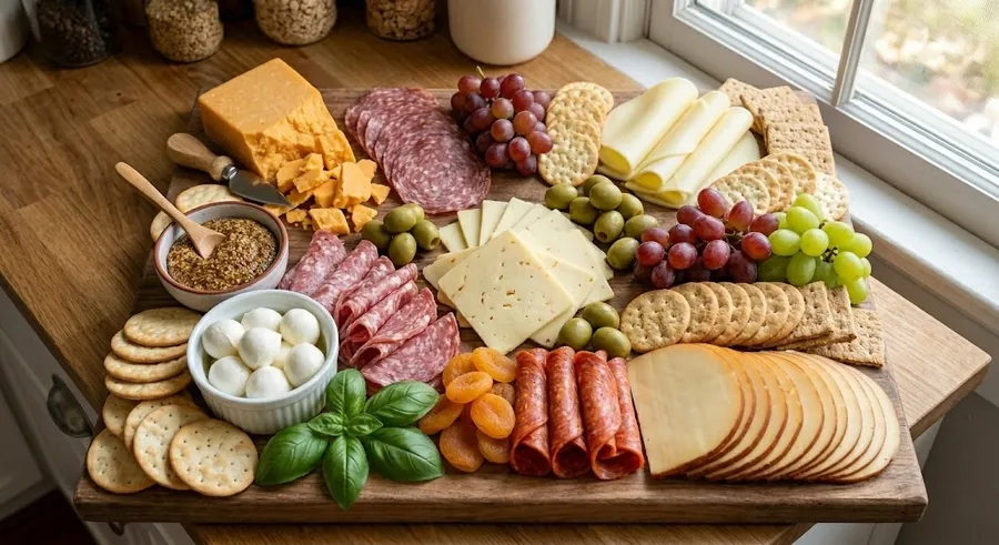Budget charcuterie board built from supermarket ingredients for under $25