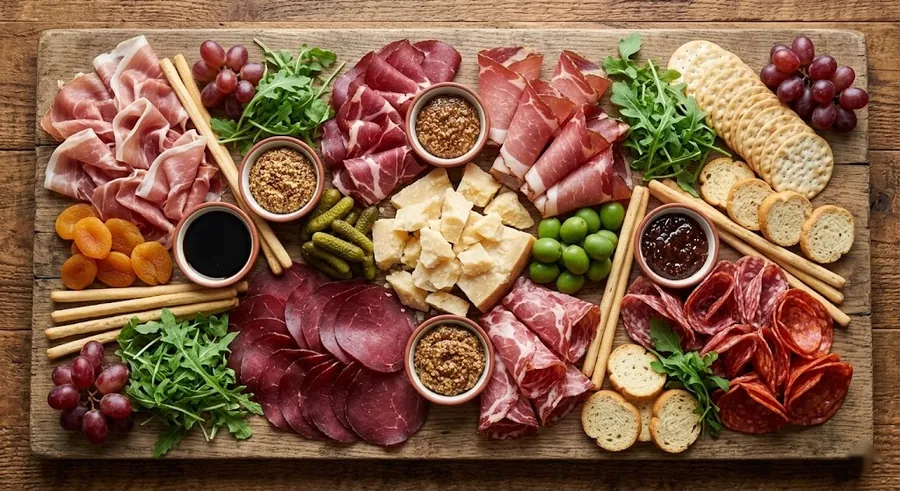 Carnivore board with six cured meats and minimal dairy