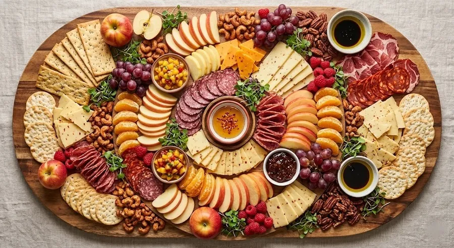 The ultimate celebration board with eight cheeses across three milk types