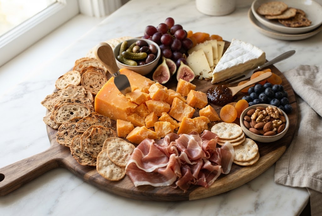 Aged Cheddar on a Charcuterie Board