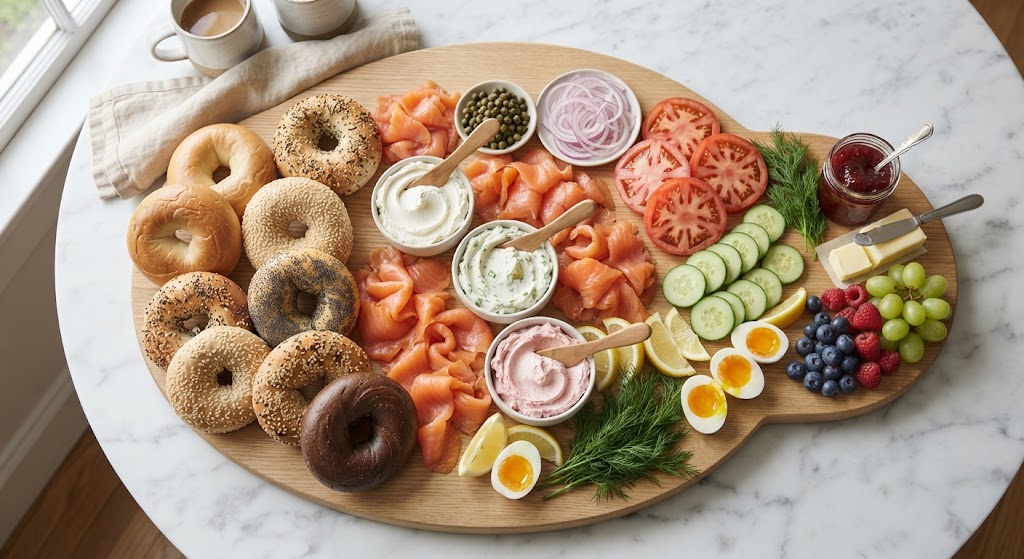 Bagel Board: How to Build a Brunch Bagel Bar (Serves 6 to 20)