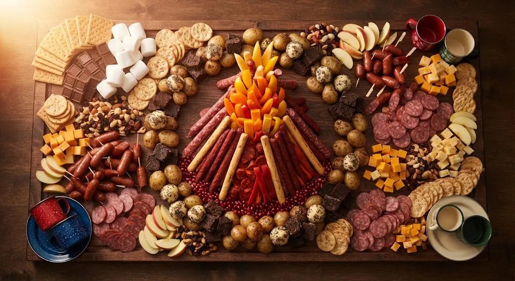 Campfire Charcuterie Board: the finished board