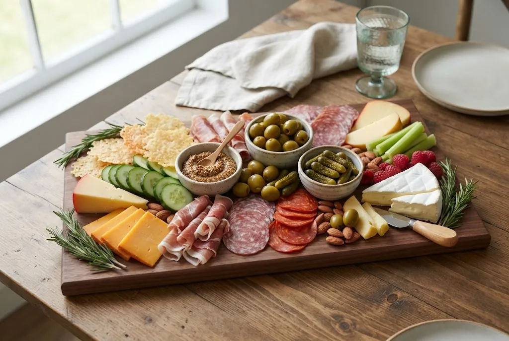 Classic Keto Charcuterie Board: the finished board