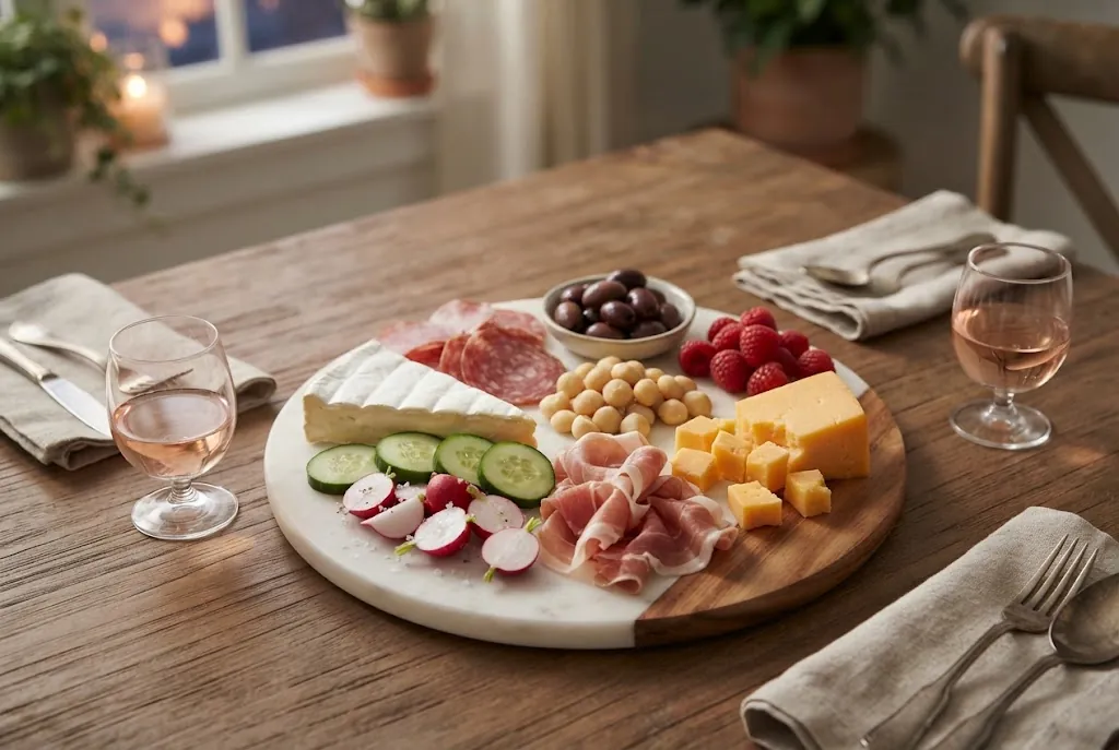 Keto Snack Plate for Two: the finished board