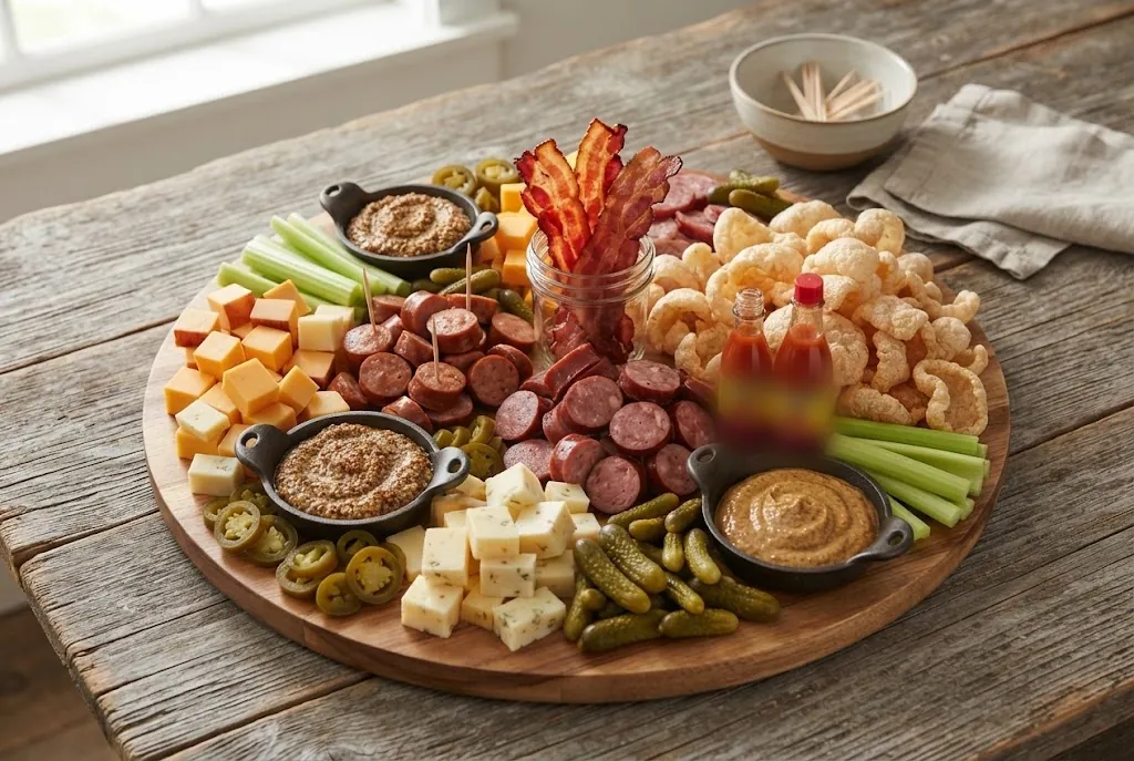 Keto Smokehouse BBQ Board: the finished board