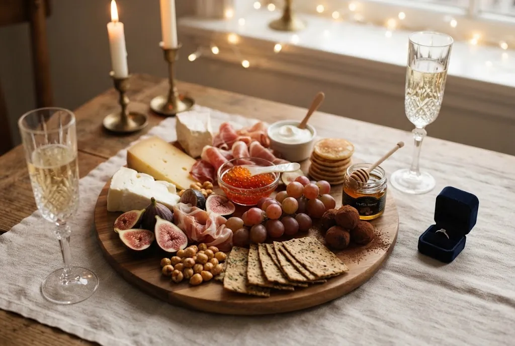 Proposal Night Charcuterie Board: the finished board