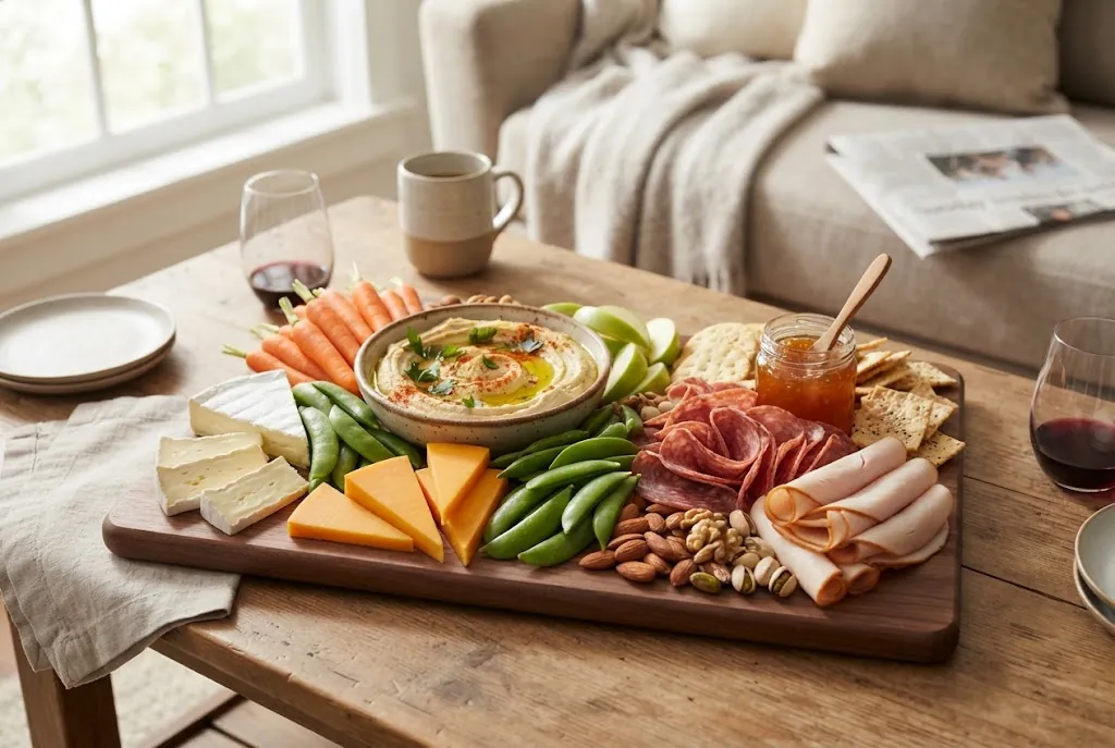 Lazy Sunday Grazing Board for Two: the finished board
