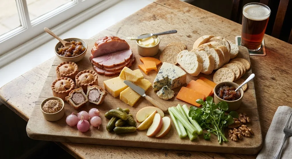 British Ploughman's Board: the finished board