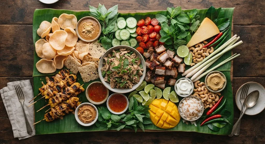 Thai Charcuterie Board: the finished board