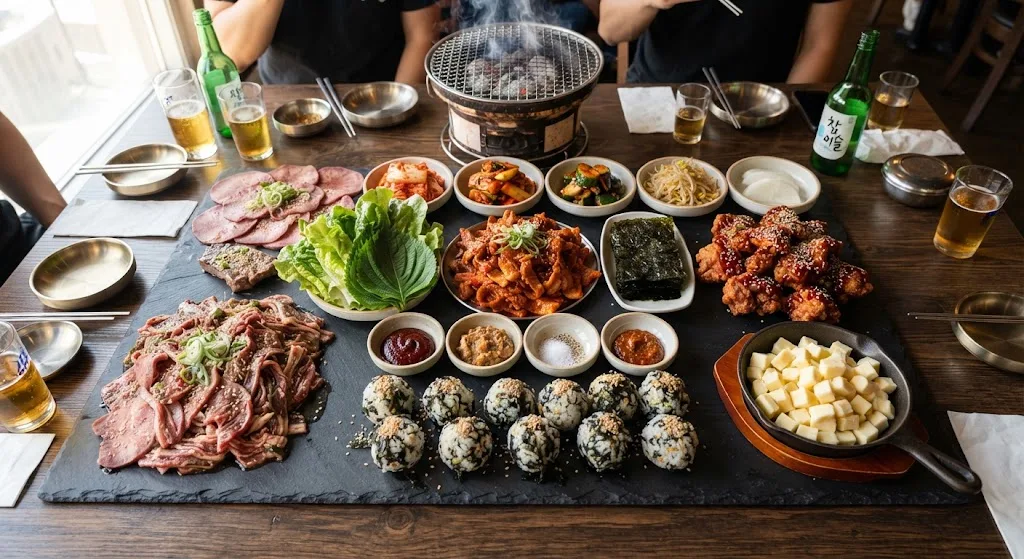 Korean BBQ Charcuterie Board: the finished board