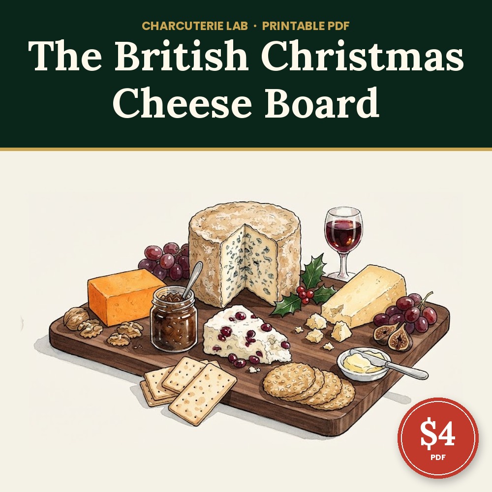 British Christmas Cheese Board: printable PDF cover