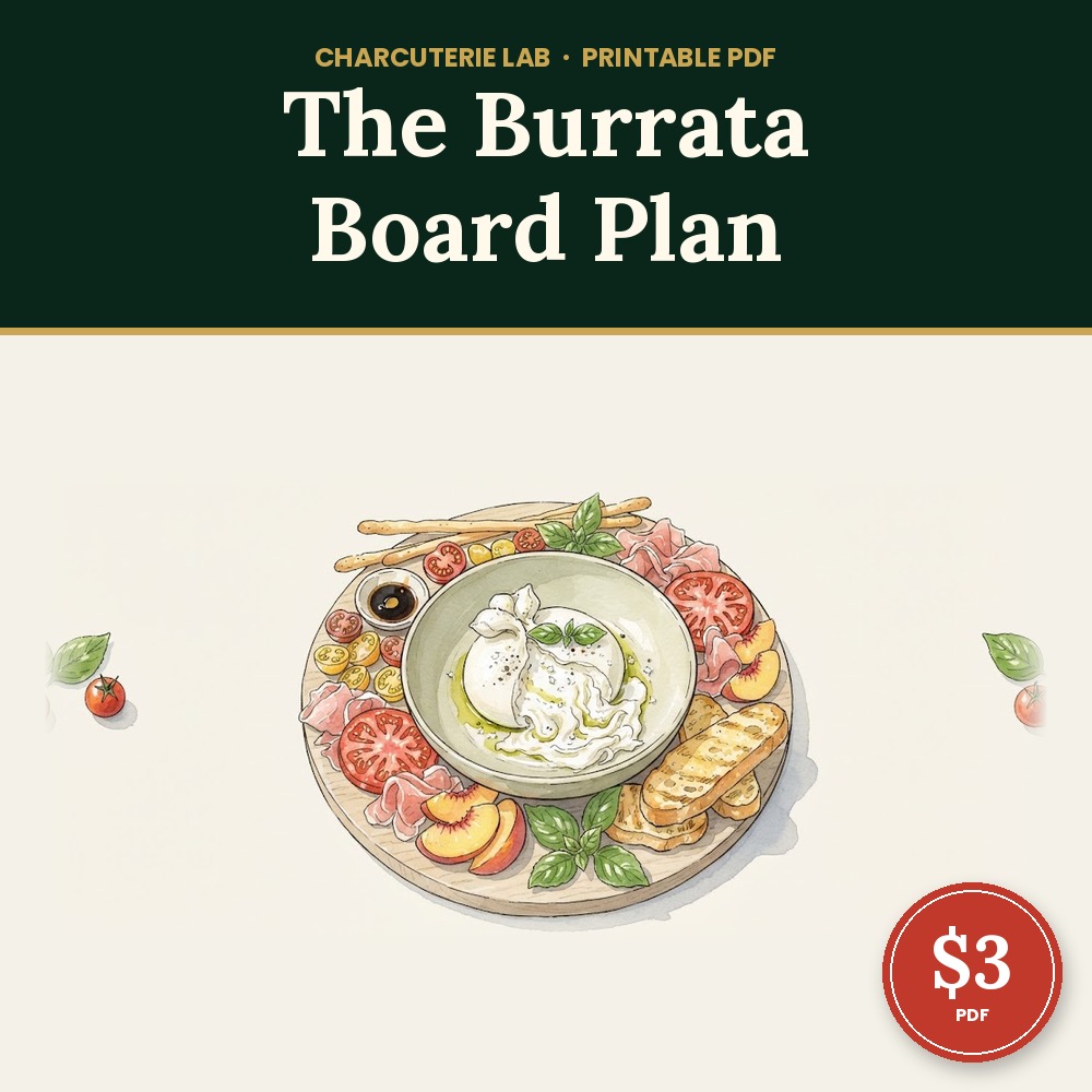 Burrata & Stracciatella Board Plan: printable PDF cover