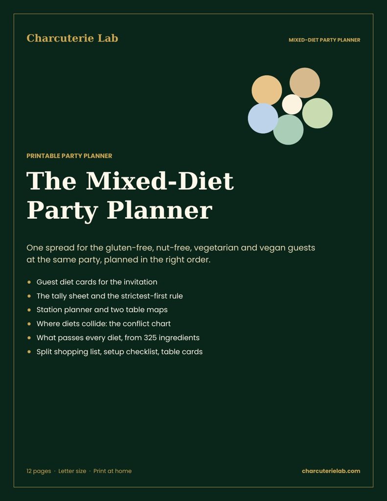 The Mixed-Diet Party Planner: printable PDF cover