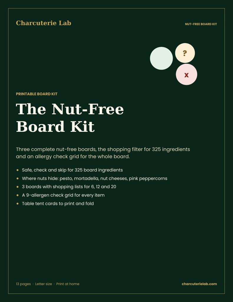 The Nut-Free Board Kit: printable PDF cover