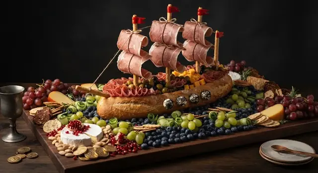Pirate Ship Charcuterie Board