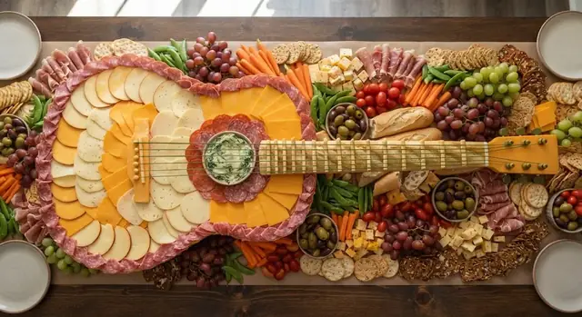 Giant Guitar Charcuterie Board