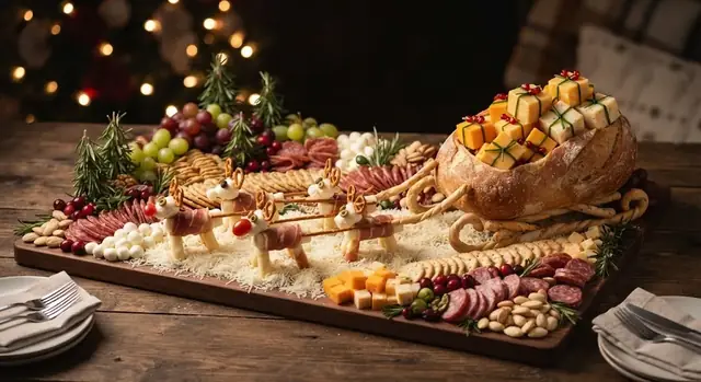 Santa's Sleigh Charcuterie Board