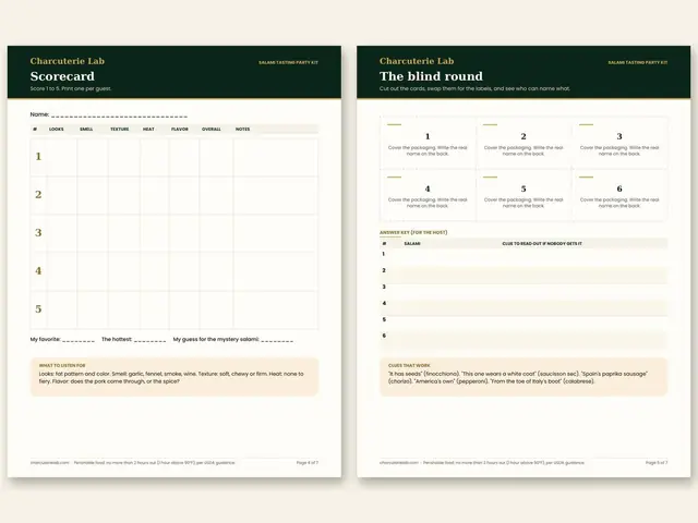 Salami Tasting Party Kit: inside pages, preview 2 of 3