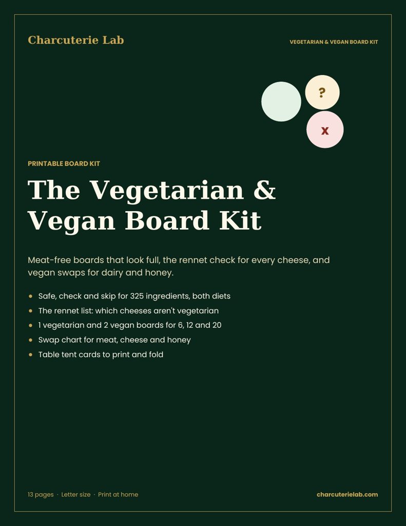 The Vegetarian & Vegan Board Kit: printable PDF cover